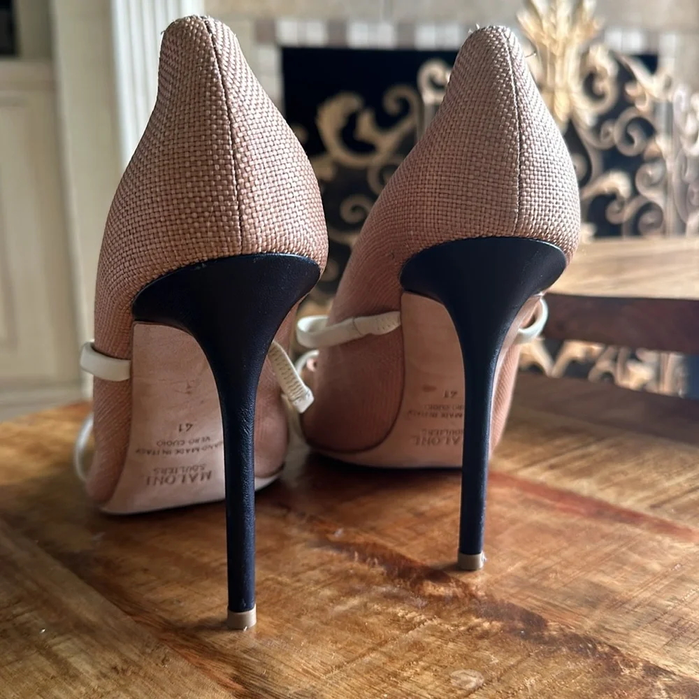 Malone Souliers RAFFIA HEELS